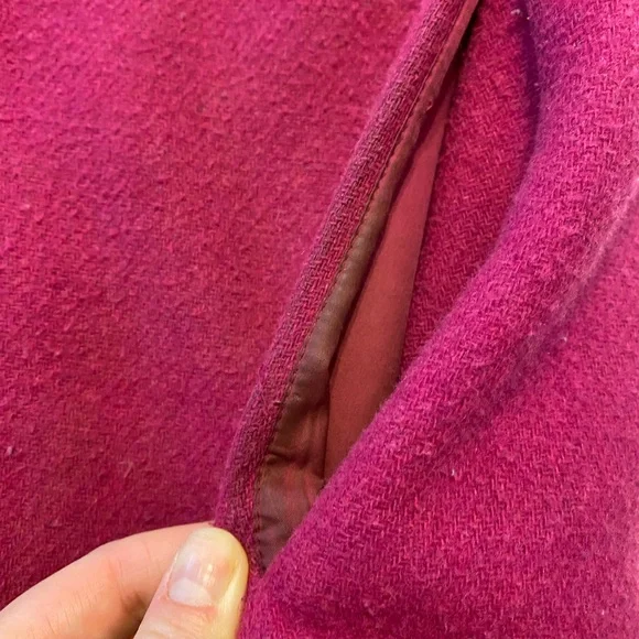 J Crew Village Coat 4 Zip Up Pink Wool Blend Jacket Mock Neck Collar Classic - Picture 15 of 16